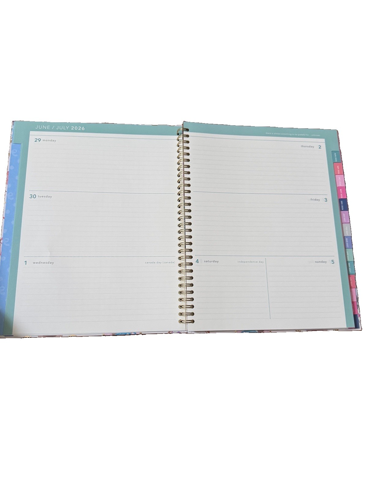 2027 Clementine 12 month Floral Planner July 2026-June 2027 11×9” Notebook Size