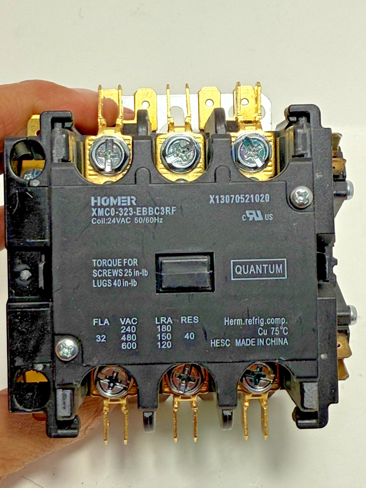 Liebert Homer XMC0-323-EBBC3RF 3-Pole 32 Amp Definite Purpose Contactor XMC0 24V