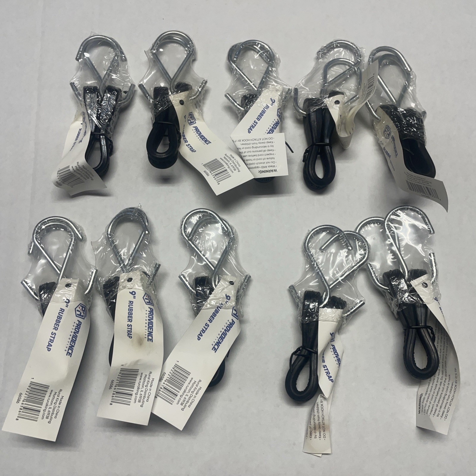 10- 9″ Heavy Duty Natural Rubber Tarp Straps Tie Down Bungee Cords Safe 6” EPDM
