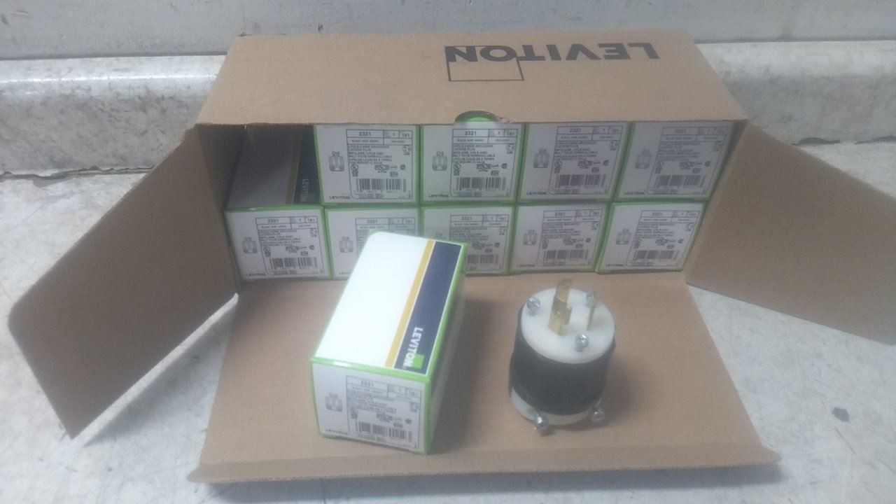 Leviton 2321 10 Pk 250VAC 20 A L6-20P NEMA Plug Configuration Locking Plug (AW)