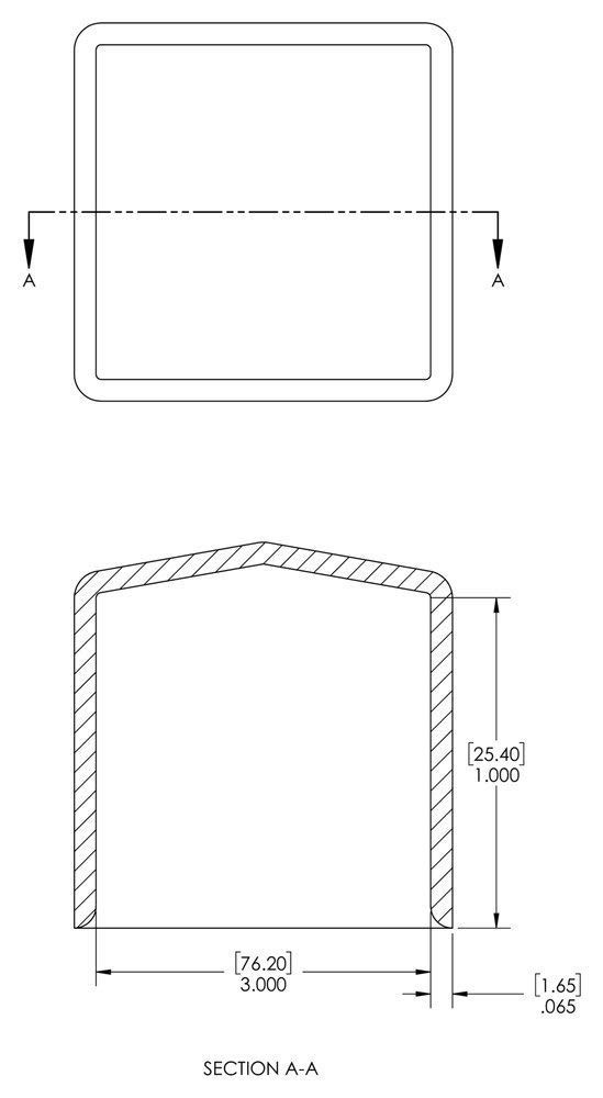 VSC-3000-16 & 2500-16 VSC Series, Black Square Vinyl Tubing Cap