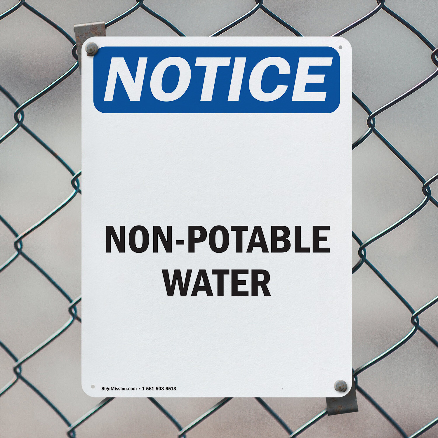 (2 Pack) Non-Potable Water OSHA Notice Sign Decal Metal Plastic