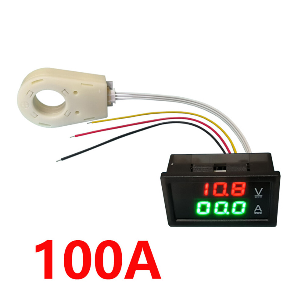 1/2x Hall Current Voltmeters Dual Digital Display DC 0-300V ± 50A/100A/200A/400A