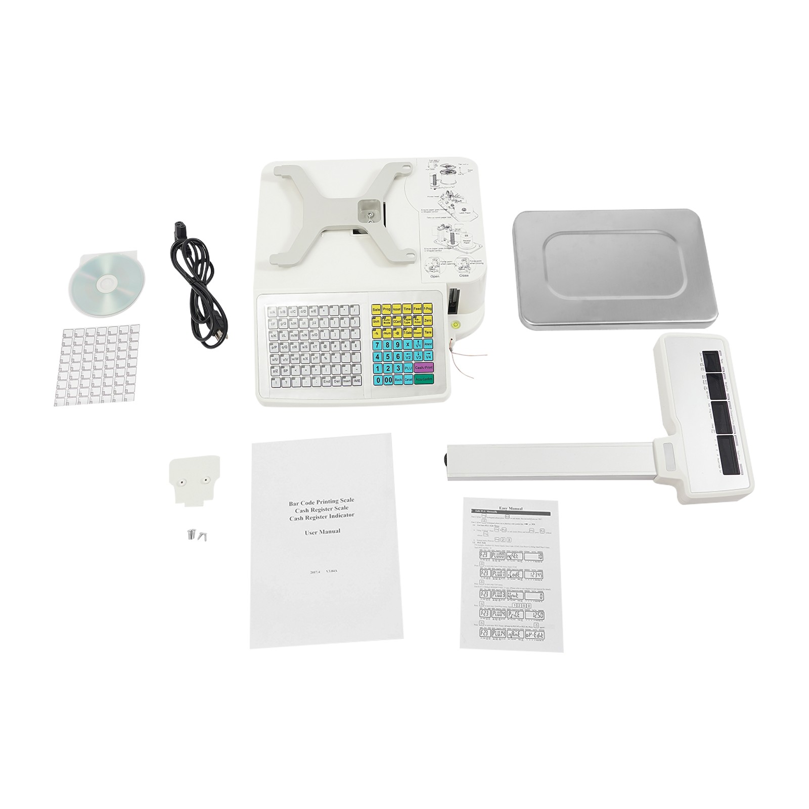 Commercial Label Printing Scale 30kg Capacity with Barcode Scanner Port