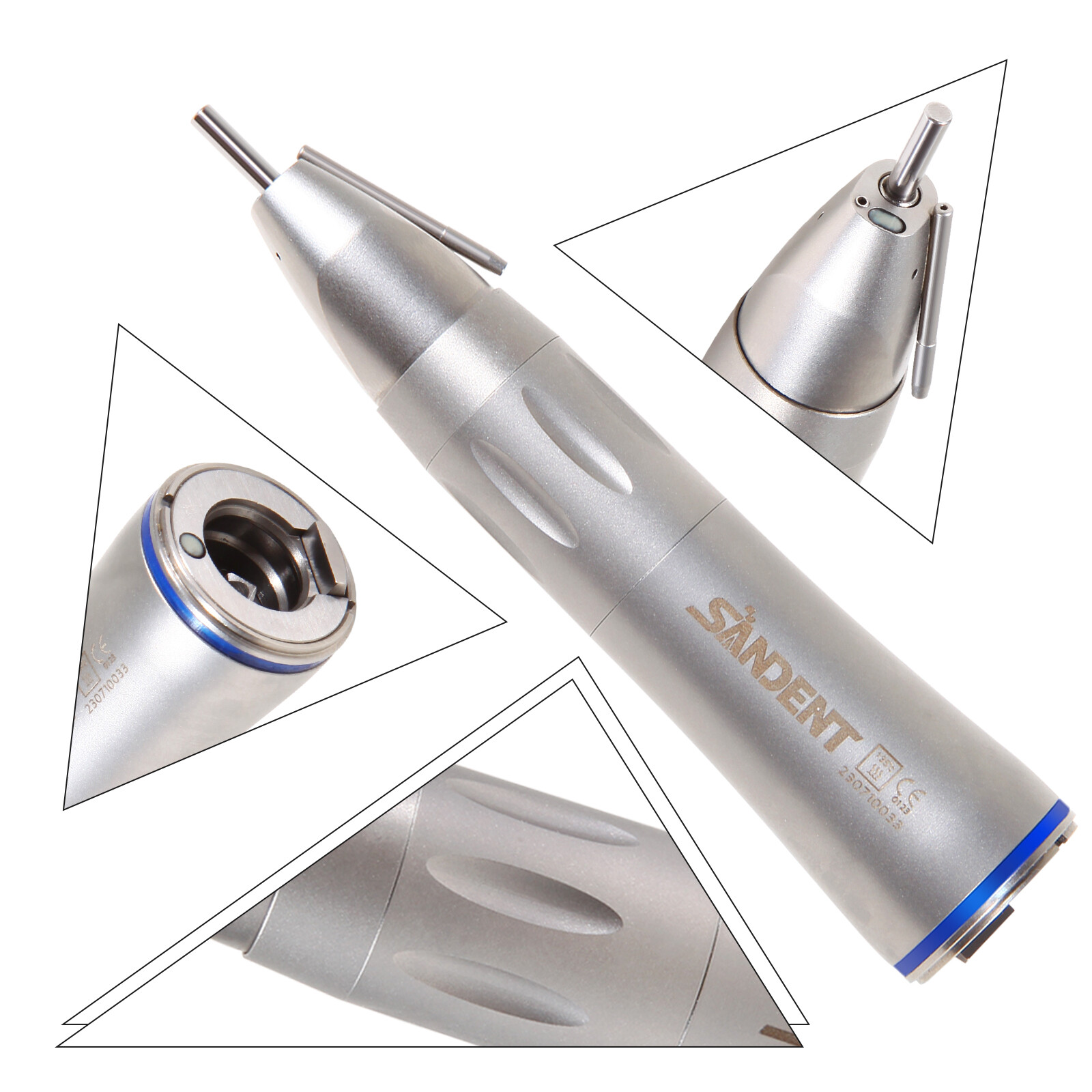 Dental Surgical Straight Handpiece 1:1 Implant Cone Nose Fiber Optic SANDENT