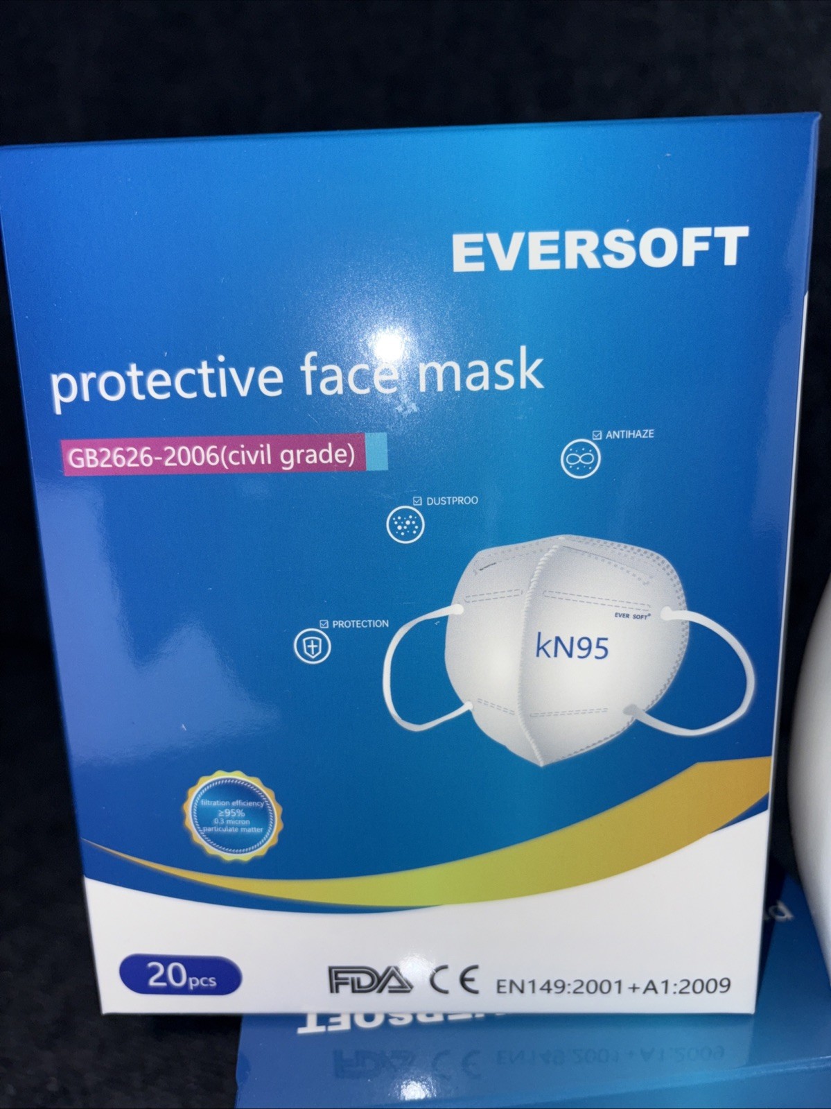 100 Pieces K95 Disposable Face Masks (20/box). Factory Sealed Individual Packs.