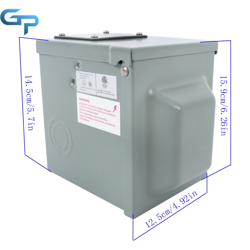 Outdoor Electrical Outlet Box Dual 20Amp GFCI Receptacle Weatherproof 3R Cover