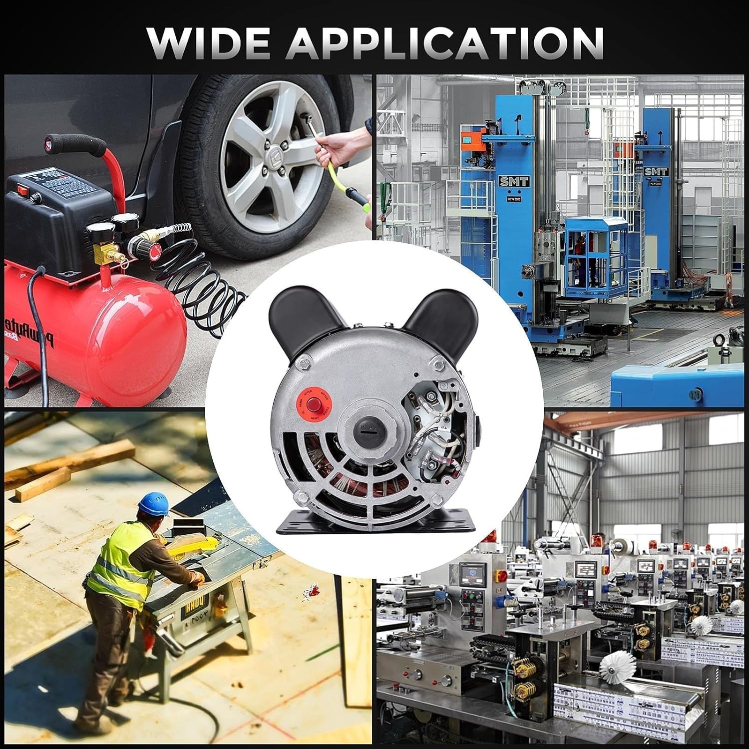 5HP SPL Air Compressor Motor 230V 3450RPM 56 Frame Motor CW/CCW Rotation
