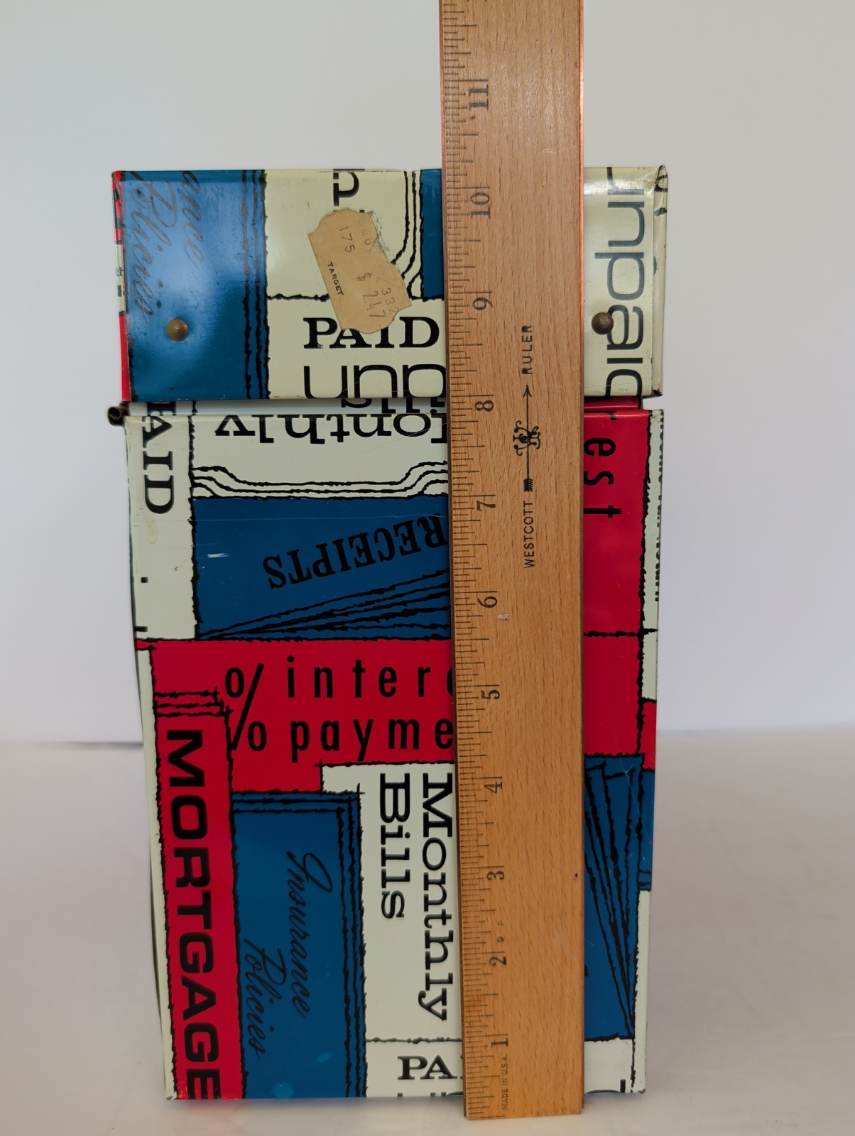 Vintage Porta File Personal Vertical File Box 1970s Red White Blue Ballonoff