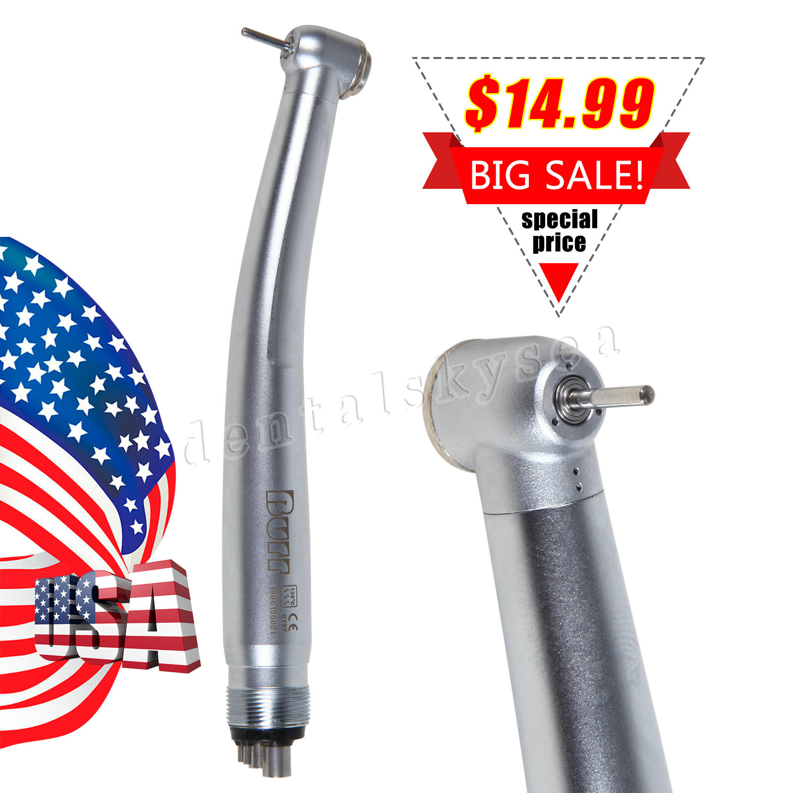 10* Dental High Speed Push Button Turbine Handpiece 4Holes Fit NSK Pana Max U3BM
