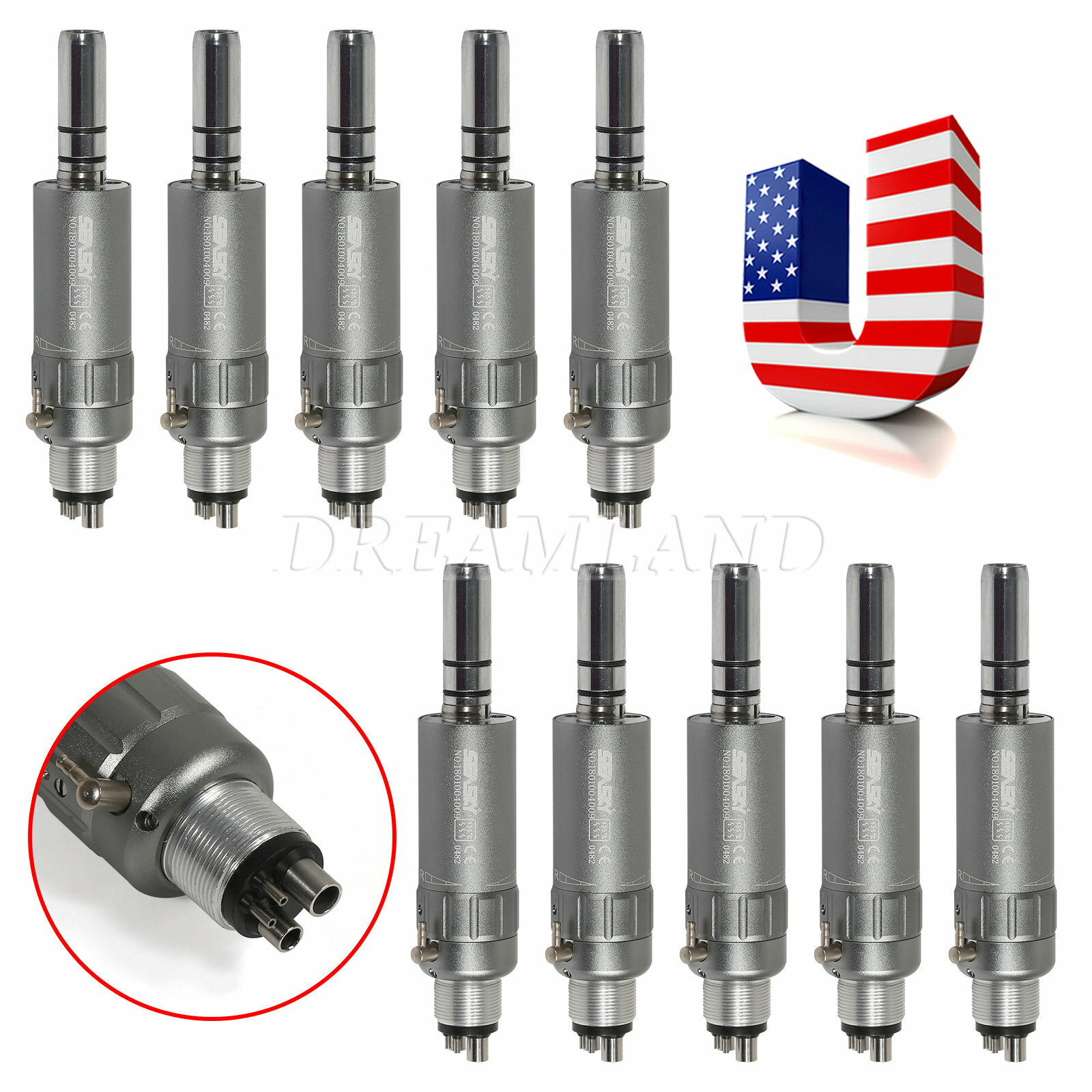 SEASKY Dental Low Speed Air Motor 4Hole Handpiece NSK Style E-Type Micromotor OR