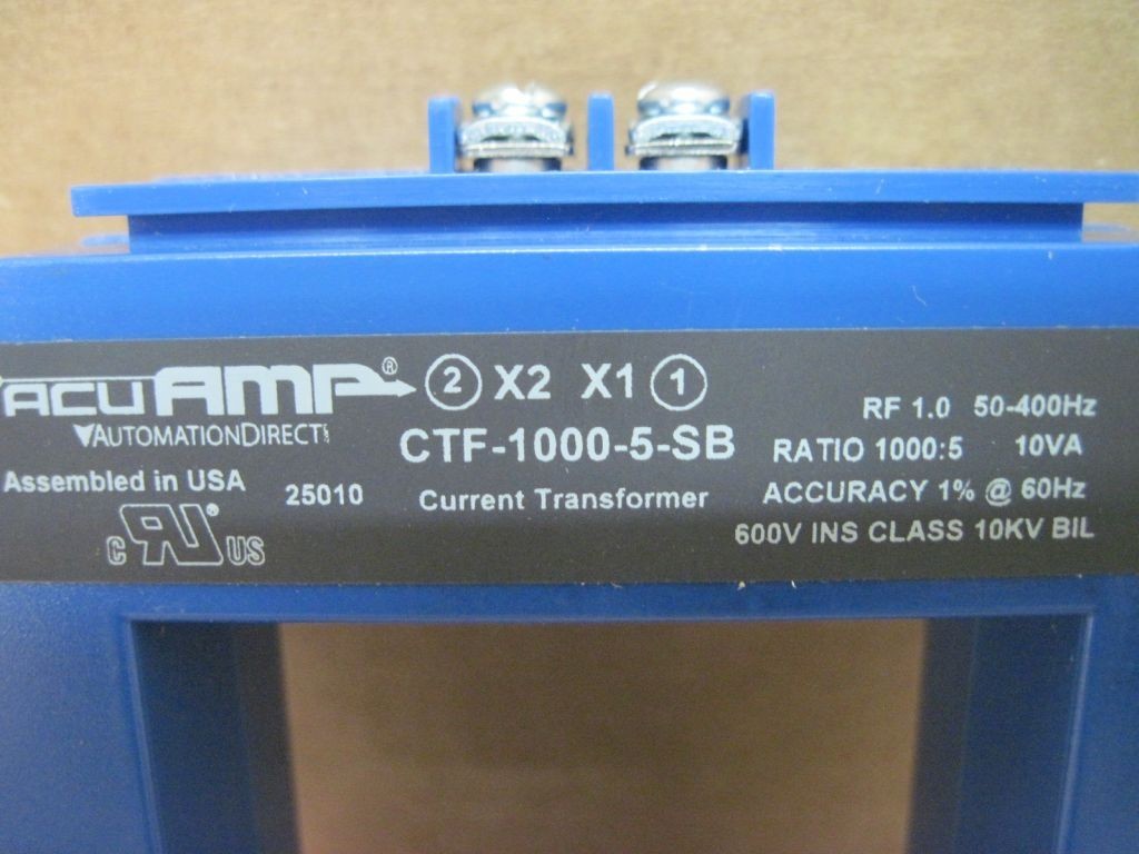 AcuAmp Automation Direct CTF-1000-5-SB Current Transformer 1000A:5A