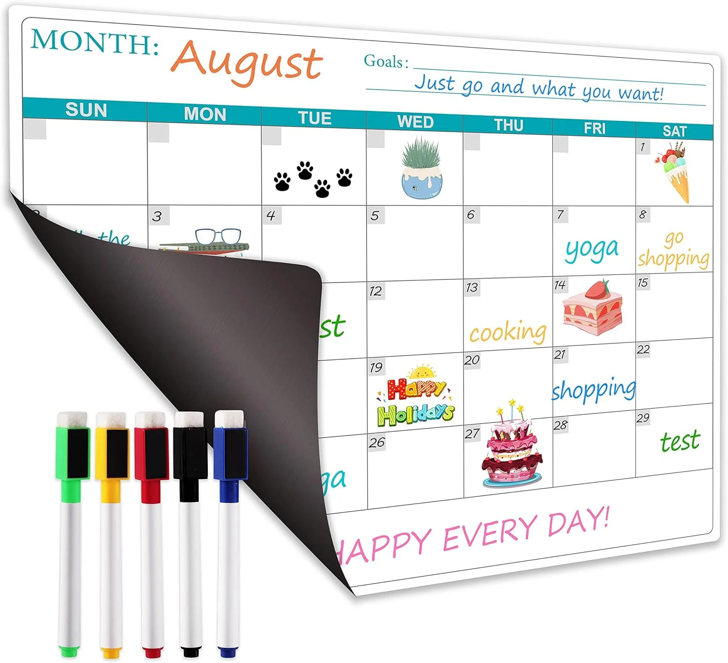 Magnetic Dry Erase Fridge Calendar – Magnetic Calendar for Refrigerator Planner,
