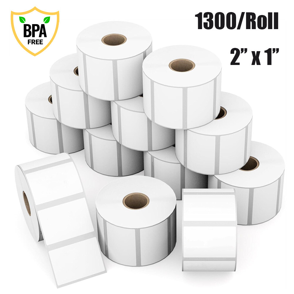 2″ x 1″ Direct Thermal Barcode SKU UPC Labels for Rollo&Zebra LP2824 1300/roll