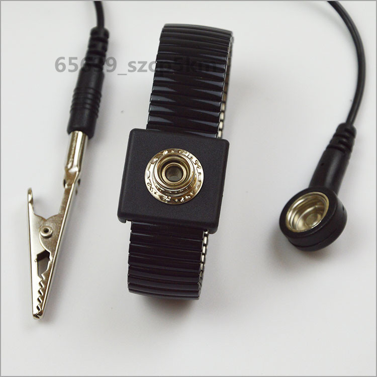 ESD Safe Anti Static Wrist Strap 6ft Ground cord METAL WRISTBAND Black