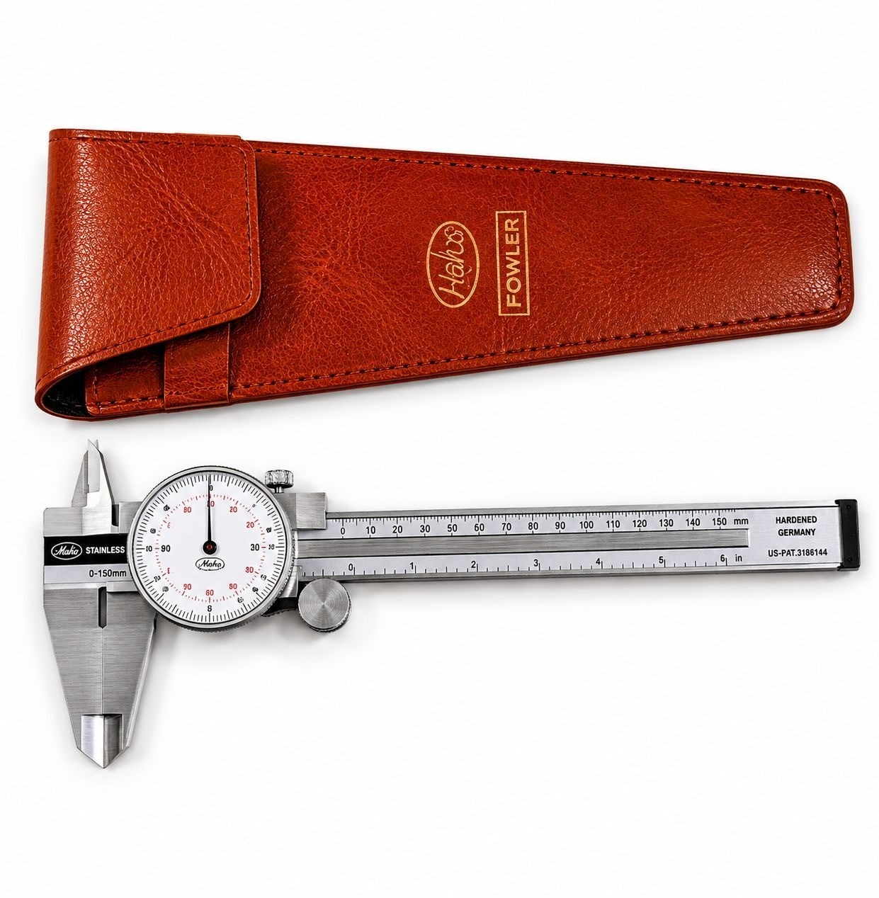Helios Fowler 52-030-006 .001 Dial Caliper 6.5″ Stainless Steel WORKING F153 Ger