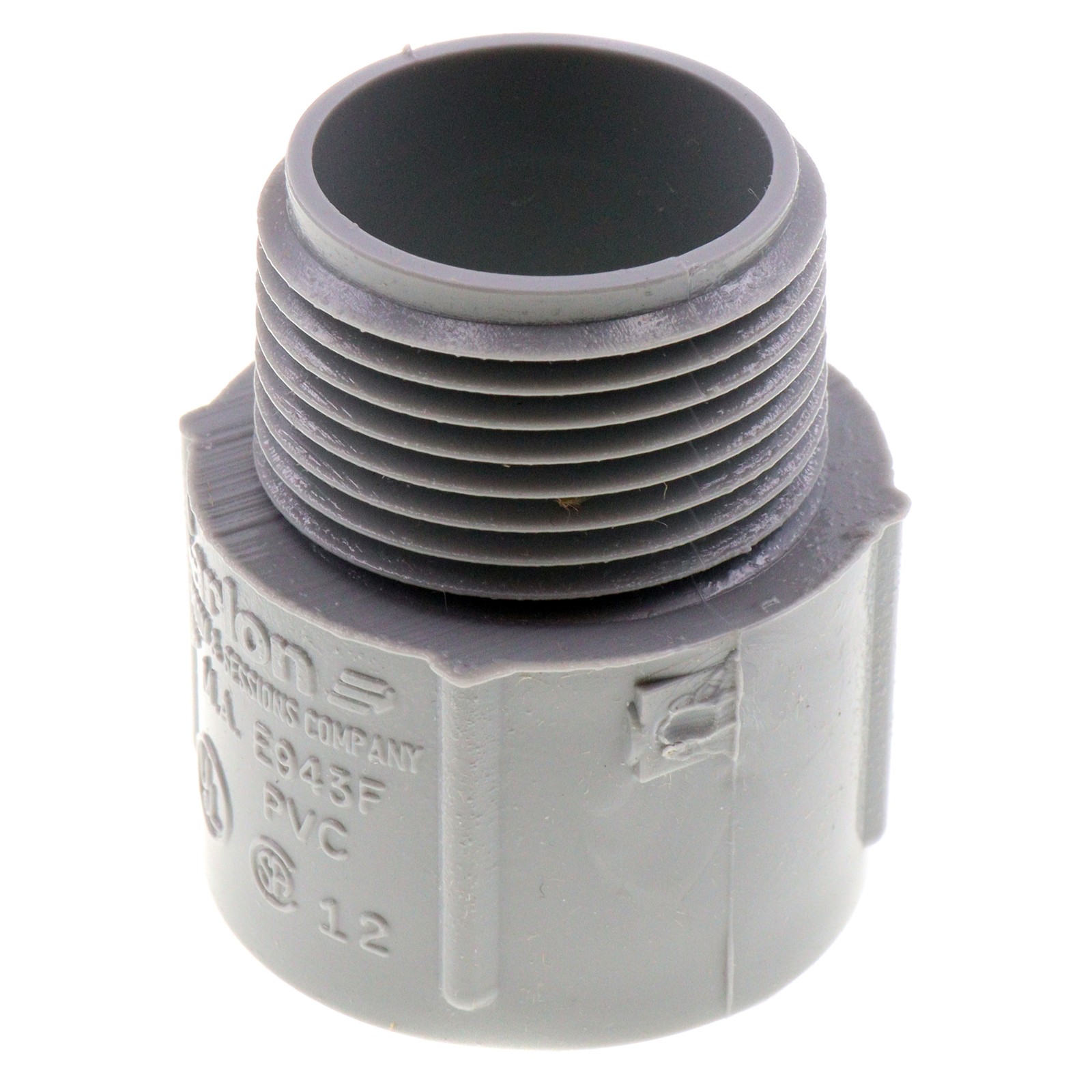 CARLON E943F NON-METALLIC PVC THREADED MA MALE ADPATER, 1-INCH, GRAY