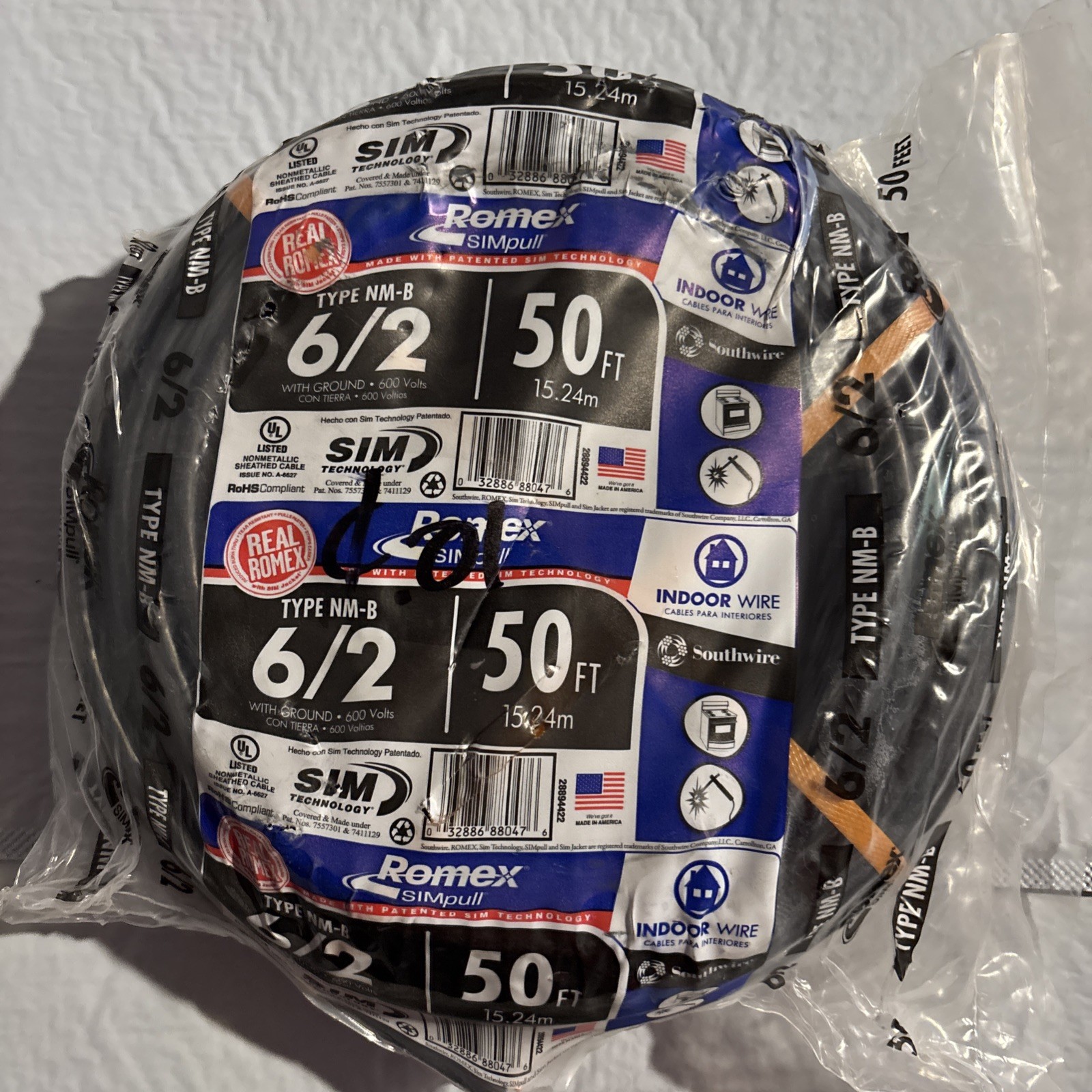 50 Feet 6/2 With Ground Copper NM Wire