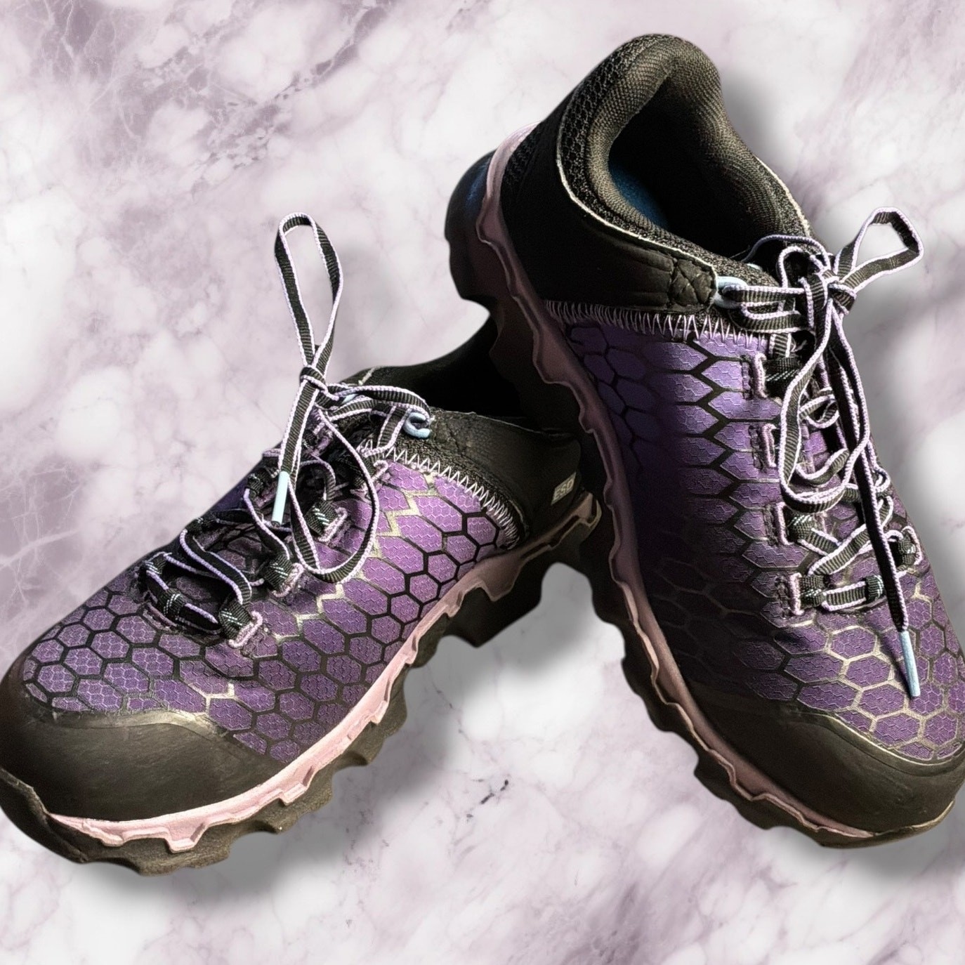 NWOT Women’s 8M TIMBERLAND PRO Powertrain Purple Black Alloy Toe Work Sneakers