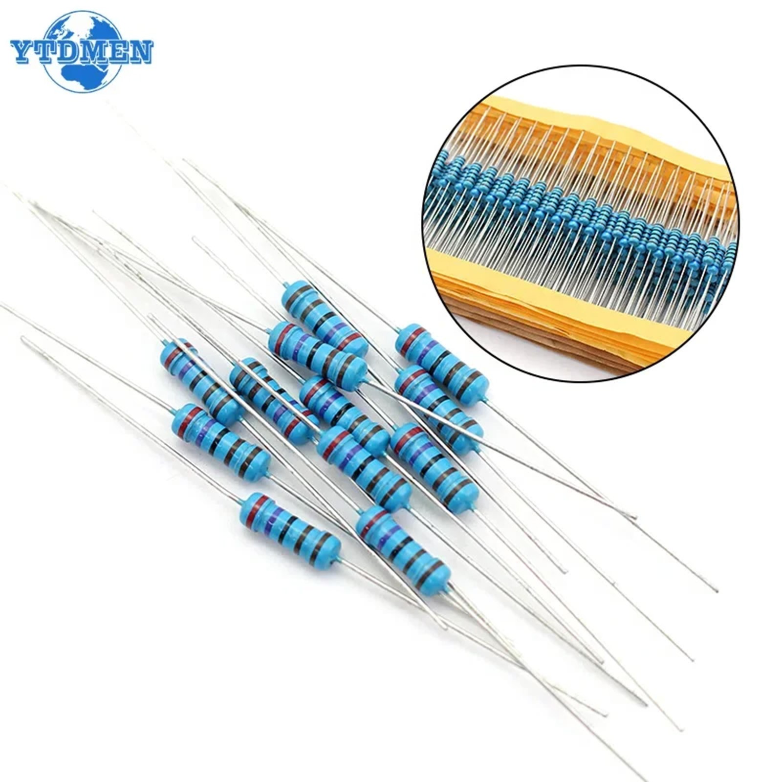 30 Values 10ohm~1Mohm Resistor Assortment 1/4W 1% Metal Film Resistors Kit w/Box