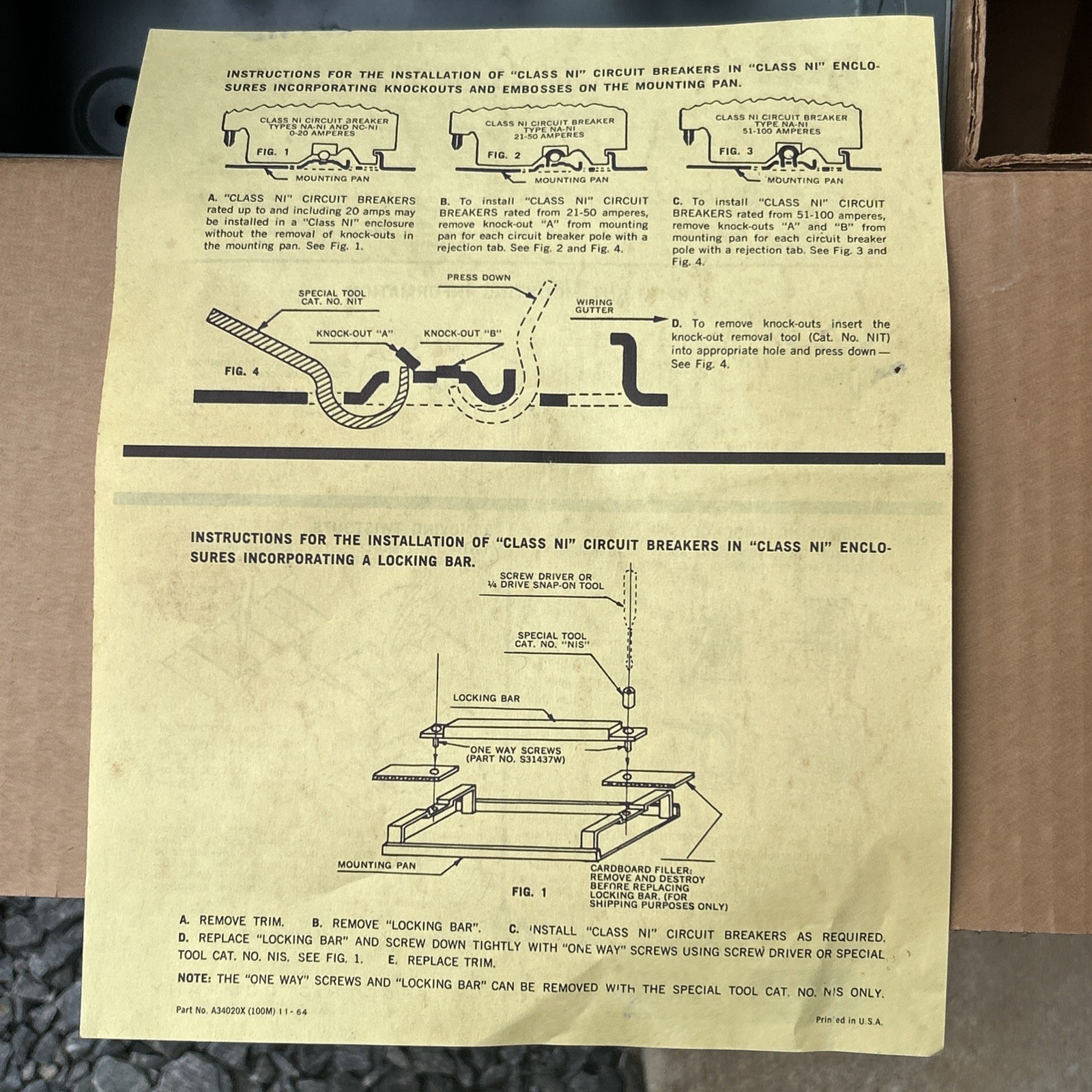 Vintage Federal Pacific Electric Enclosed Safety Switch Box Original Box Papers