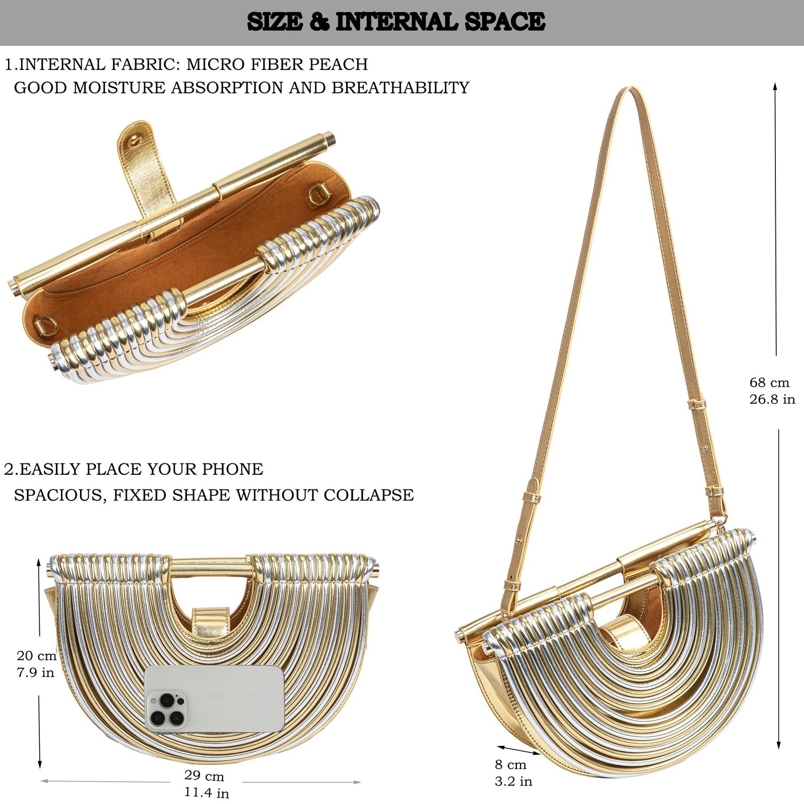 Trendy Woven Evening Clutch Purse Half Round Designer Shoulder/Crossbody Bag …