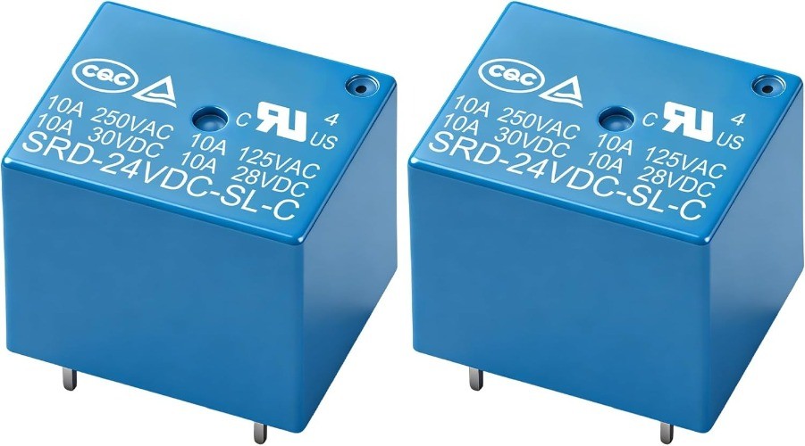 2Pcs PCB Power Relay SRD 24VDC SL C DC 24V Coil 10A 250VAC SPDT 5 Pin Household