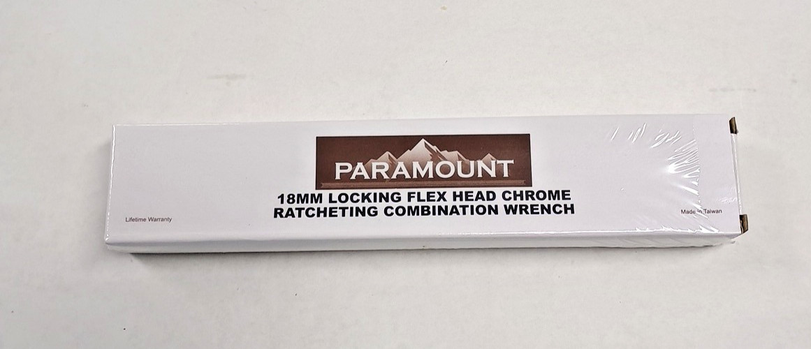 Paramount 18 mm LOCKING FLEX HEAD Ratcheting Combination Wrench Chrome