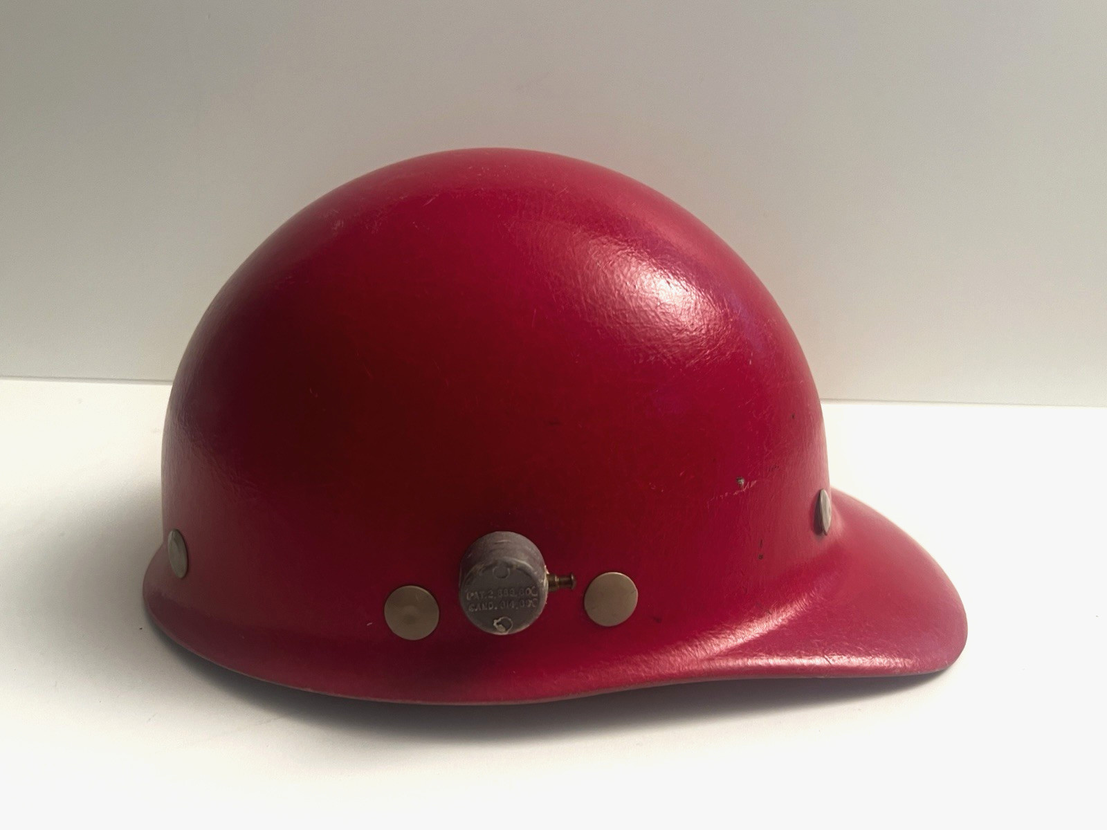 Vintage SuperGlas Fibre Metal Fiberglass Duck Bill Red Hard Hat USA 1980s