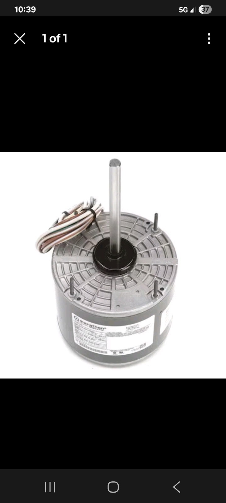 Marathon 048A11o2054 Condenser Fan Motor, 1/3 Hp, 1075 Rpm, 60Hz