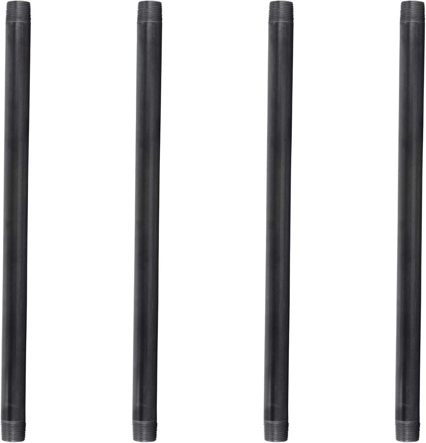 3/4″ x 16″ Malleable Iron Pipe 4 Pack for DIY Industrial Furniture Projects