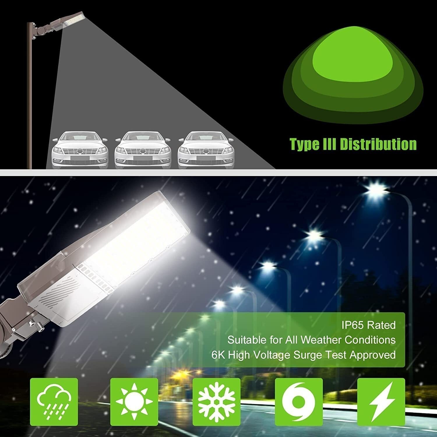 2Pack 200W LED Parking Lot Lighting Slip Fitter Commercial Outdoor Shoebox Light