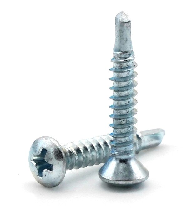 #8 Self Drilling Screws – Zinc Plated Steel Phillips Oval Head TEK – Select Size