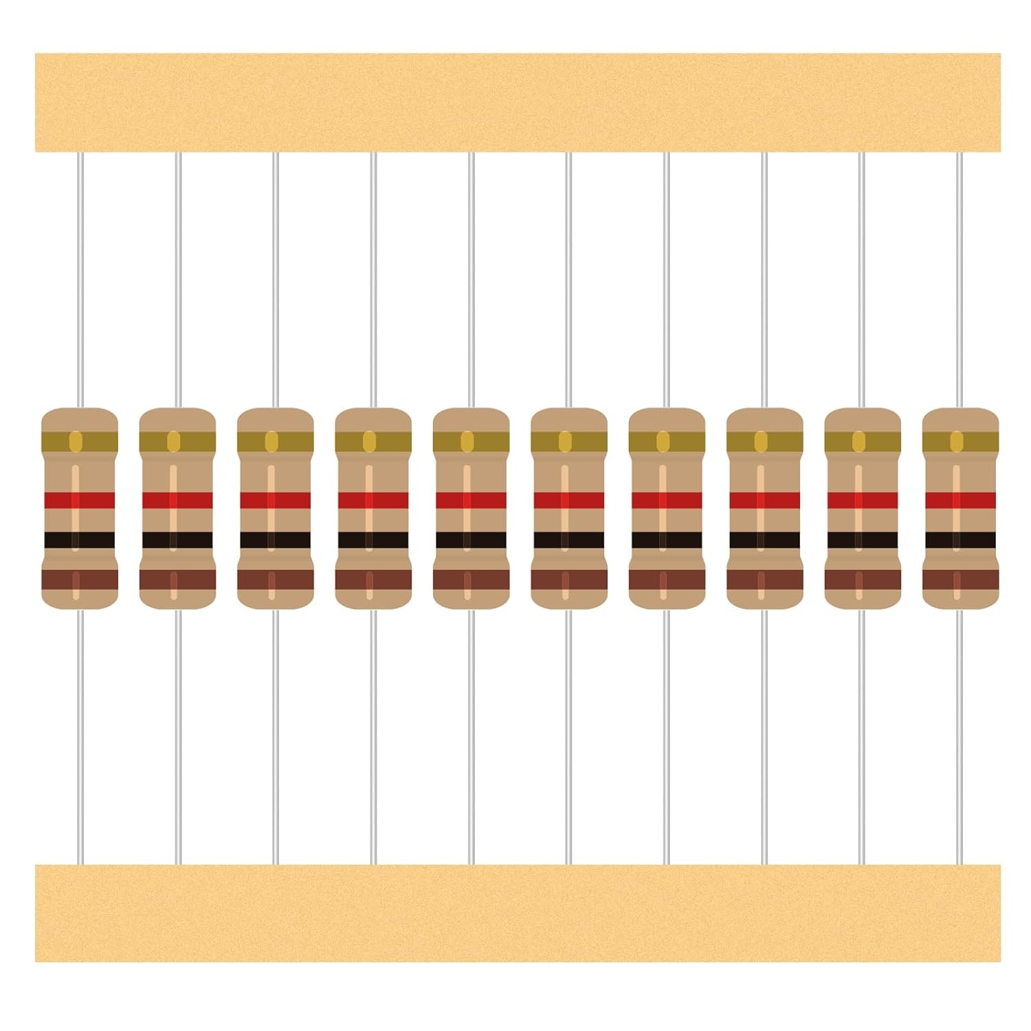 25 Values 1W Carbon Film Resistor Kit from 1 Ohm to 1M Ohm 1 Watt 5% Resistors A