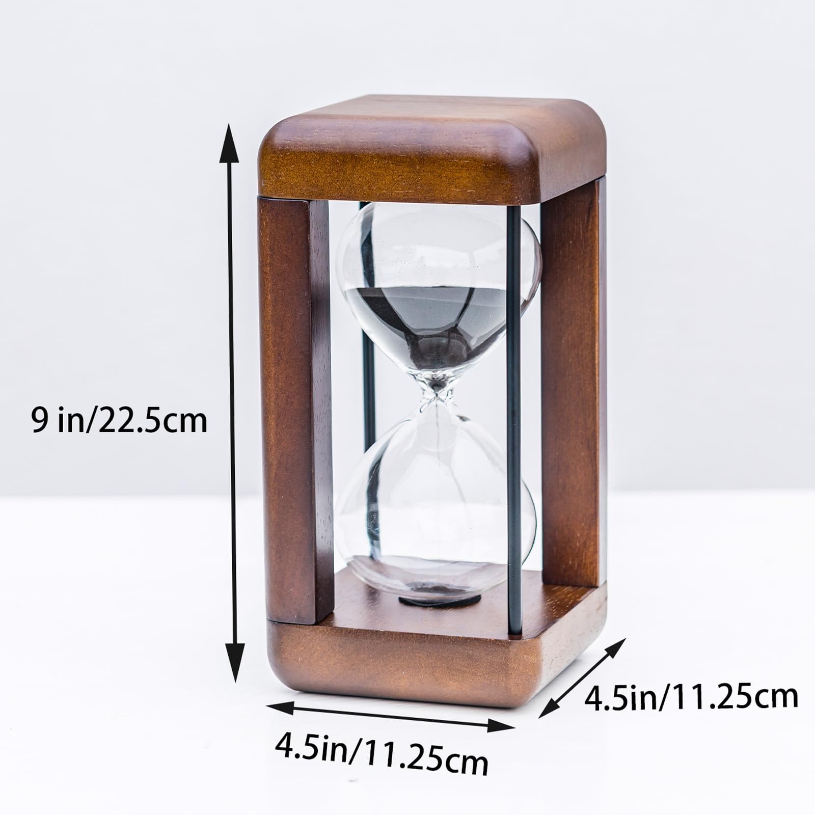 Lmzxmcy Large Walnut 60 Minute Hourglass Black – Home Office Decor