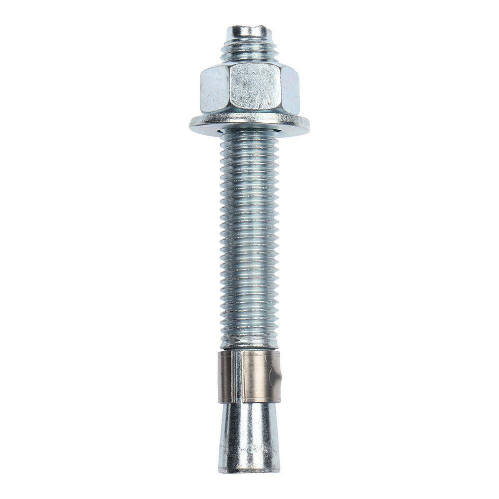 3/4 In. X 5-1/2 In. Zinc-Plated Steel Hex Nut-Head Concrete Wedge Anchors (10-Pa