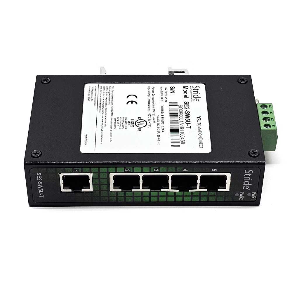 Stride SE2-SW5U-T Industrial Unmanaged 5-Port Ethernet Switch IP30 High Temp.
