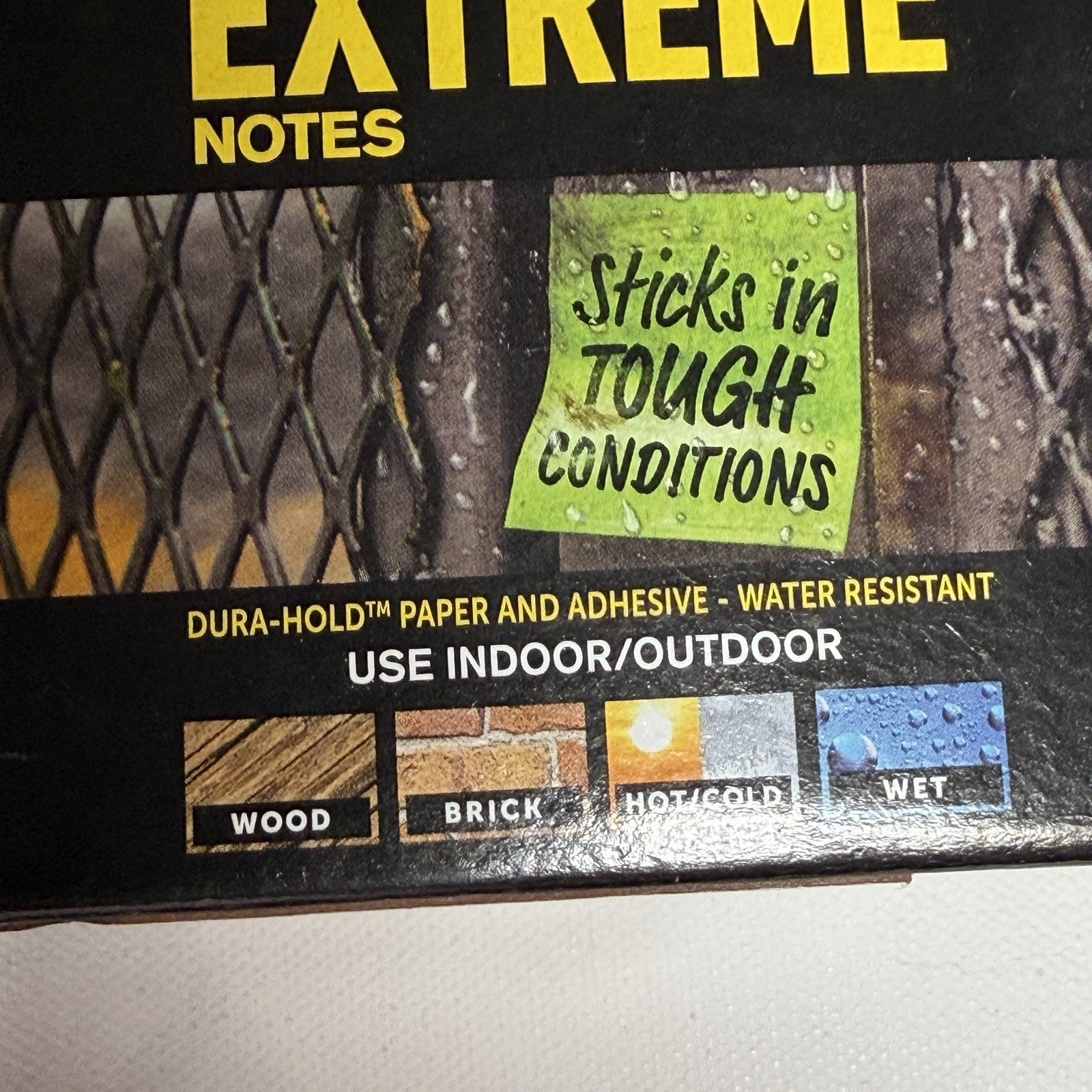 Post-it Extreme Water-Resistant Self-Stick Notes Multi-Color 3×3 12 Pads 540