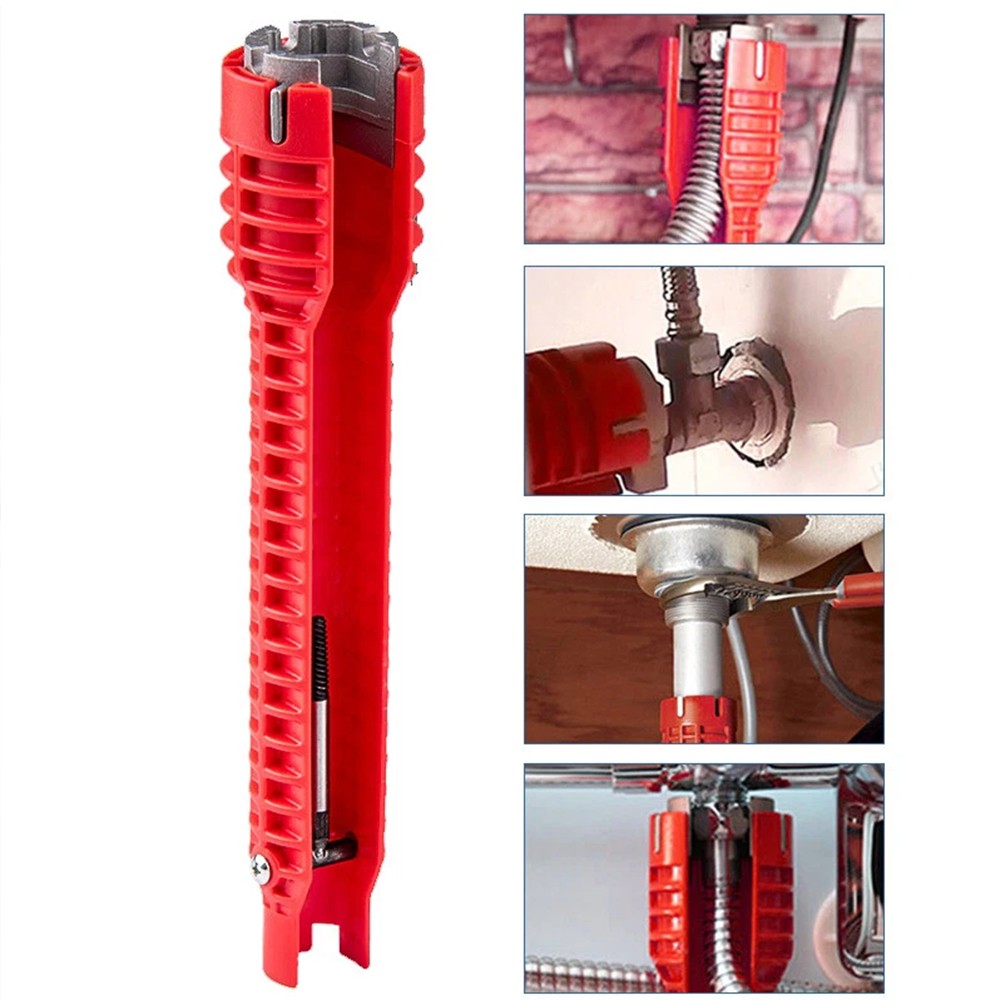 14 In 1 Faucet Sink Basin Installer Pipe Wrench Tap Spanner Multifunction Tools