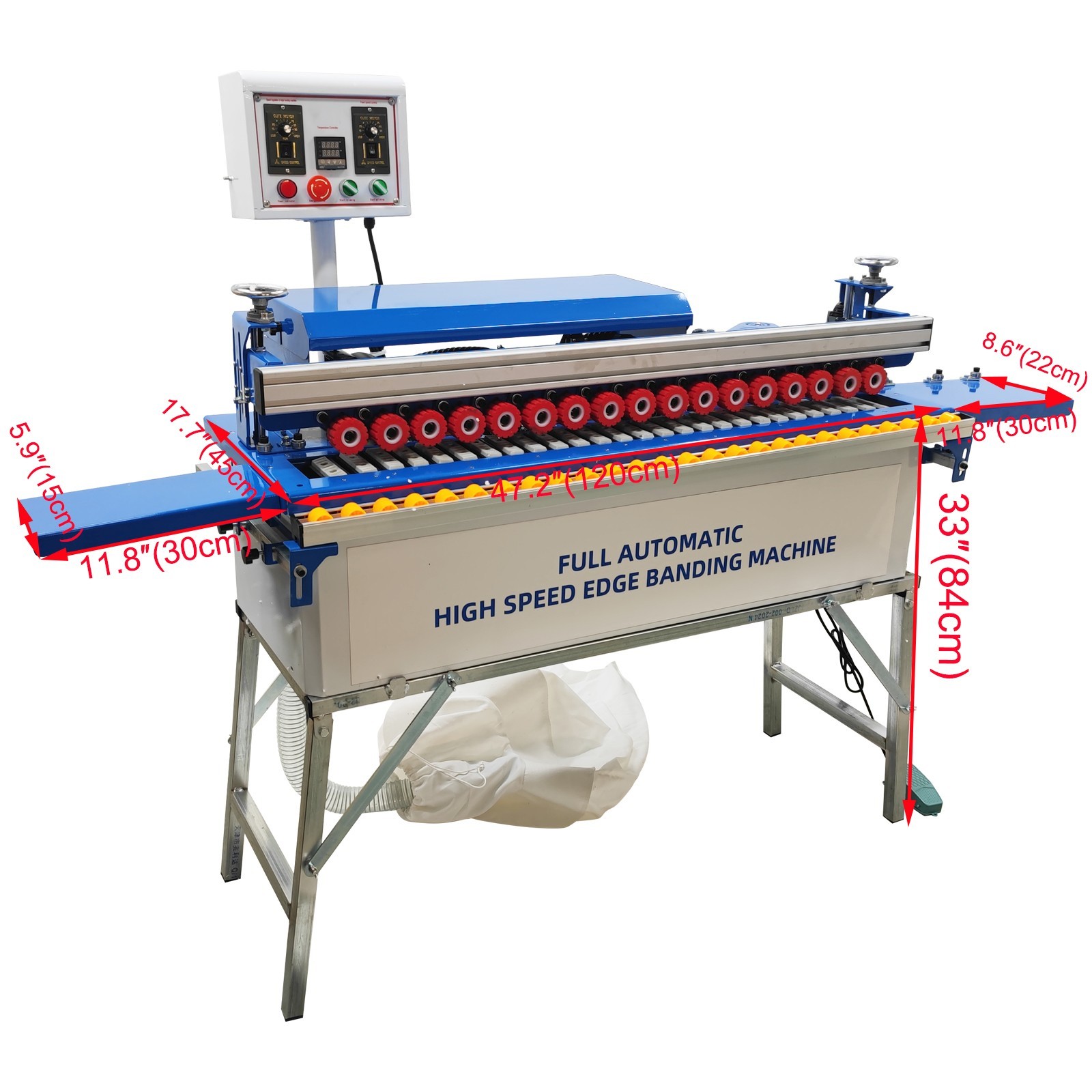 110V Straight and Curved Edge Banding Machine Edge Bander with Dust Cleaner 800W