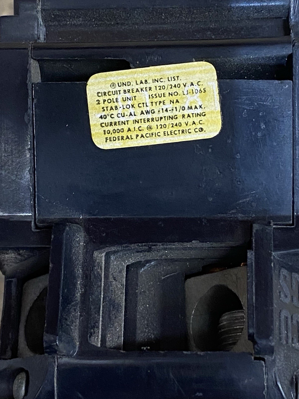 Federal Pacific NA2100 – 100 Amp 240V StabLok Type NA Circuit Breaker