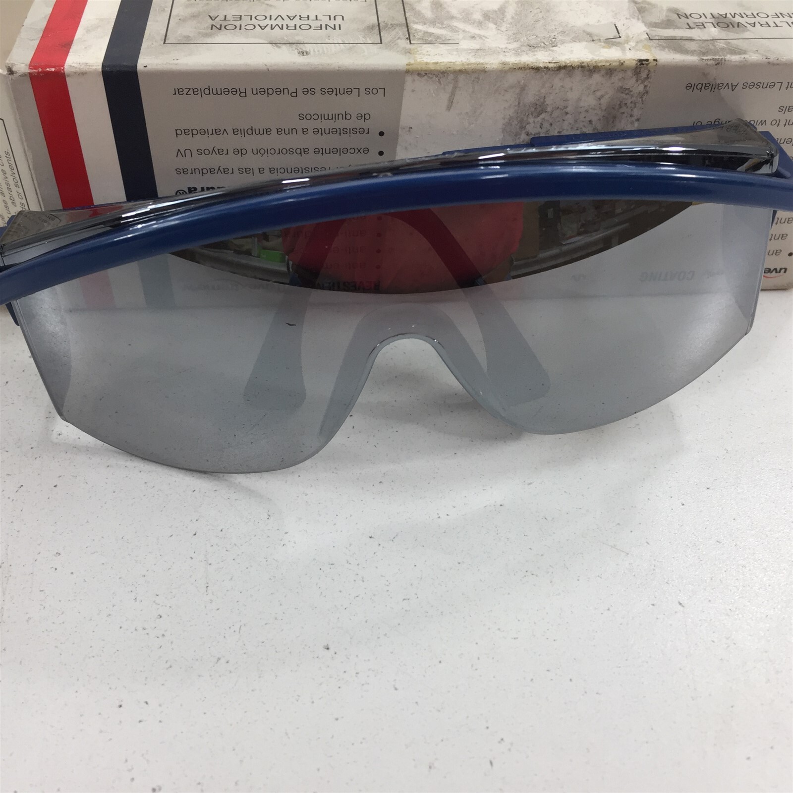 UVEX 6AZ38A Industrial Protective Eyewear Safety Glasses Blue Frame Gray S1319GR