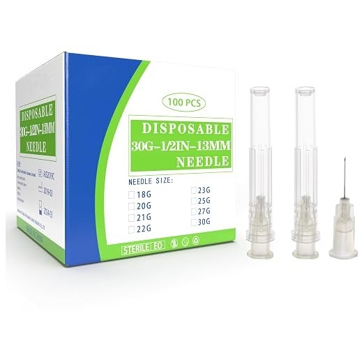 23 Gauge 1 Inch Dispensing Needles 100 Pack Luer Lock with Caps Sterile ✅