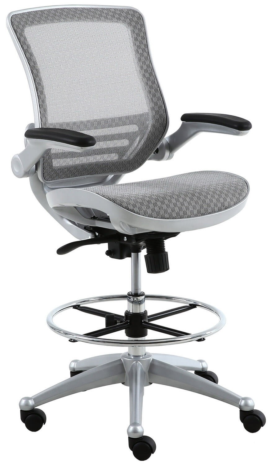 Harwick Evolve All Mesh Heavy Duty Drafting Chair – Platinum Finish [2250D-GY]