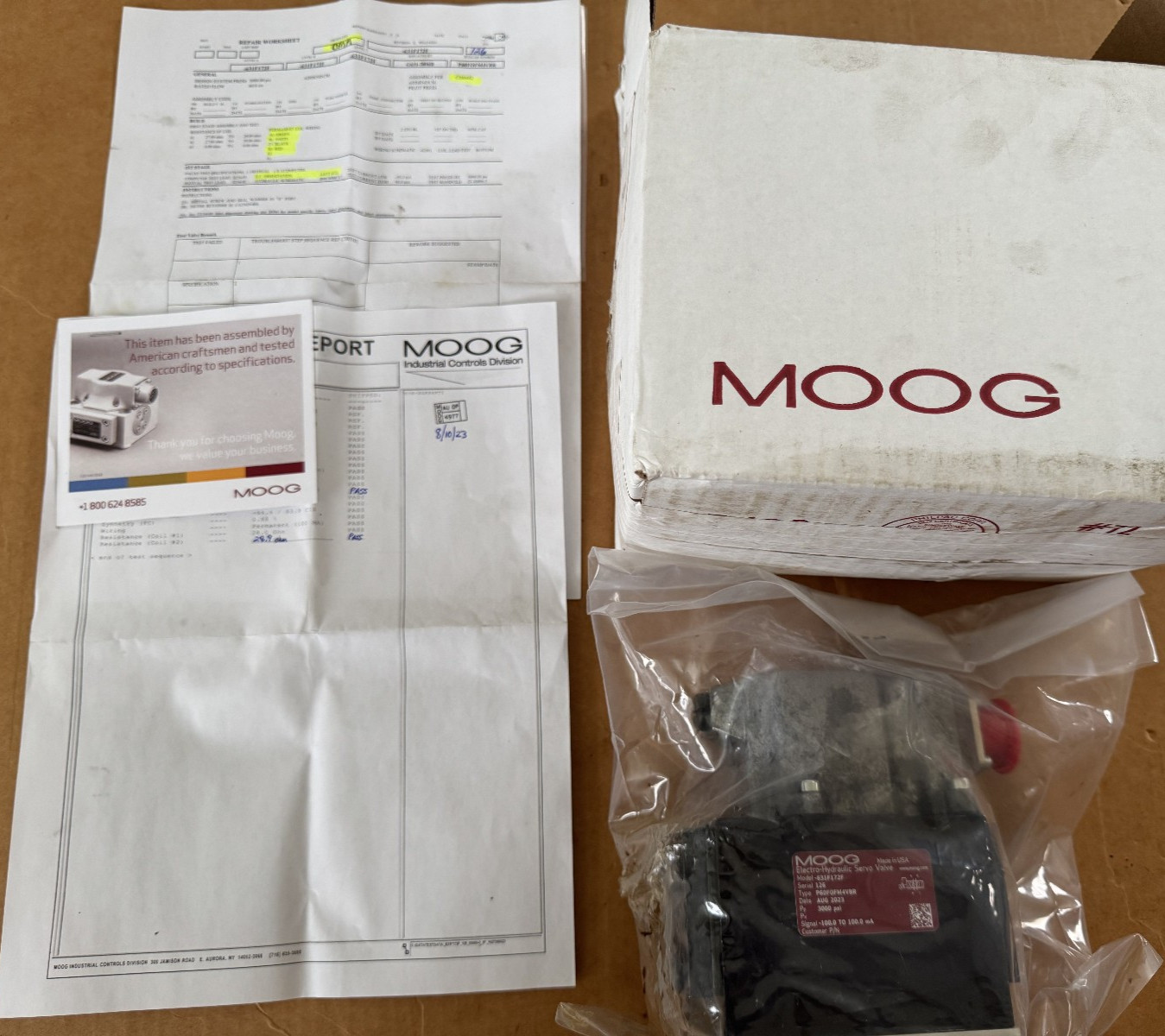 Moog 631F172F P60F0FM4VBR Servo Valve USA NextDay Air Available with Test Report