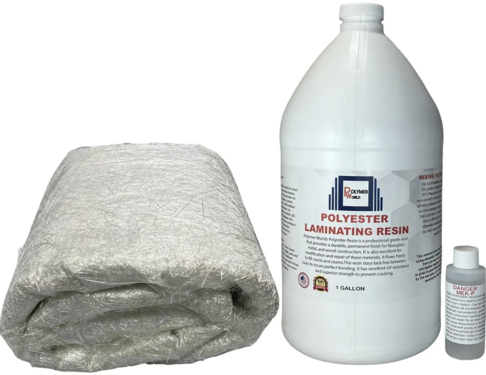 Polyester Resin with Fiberglass 75x50x5 Yards Chopped Strand Mat / Boats Autos!!