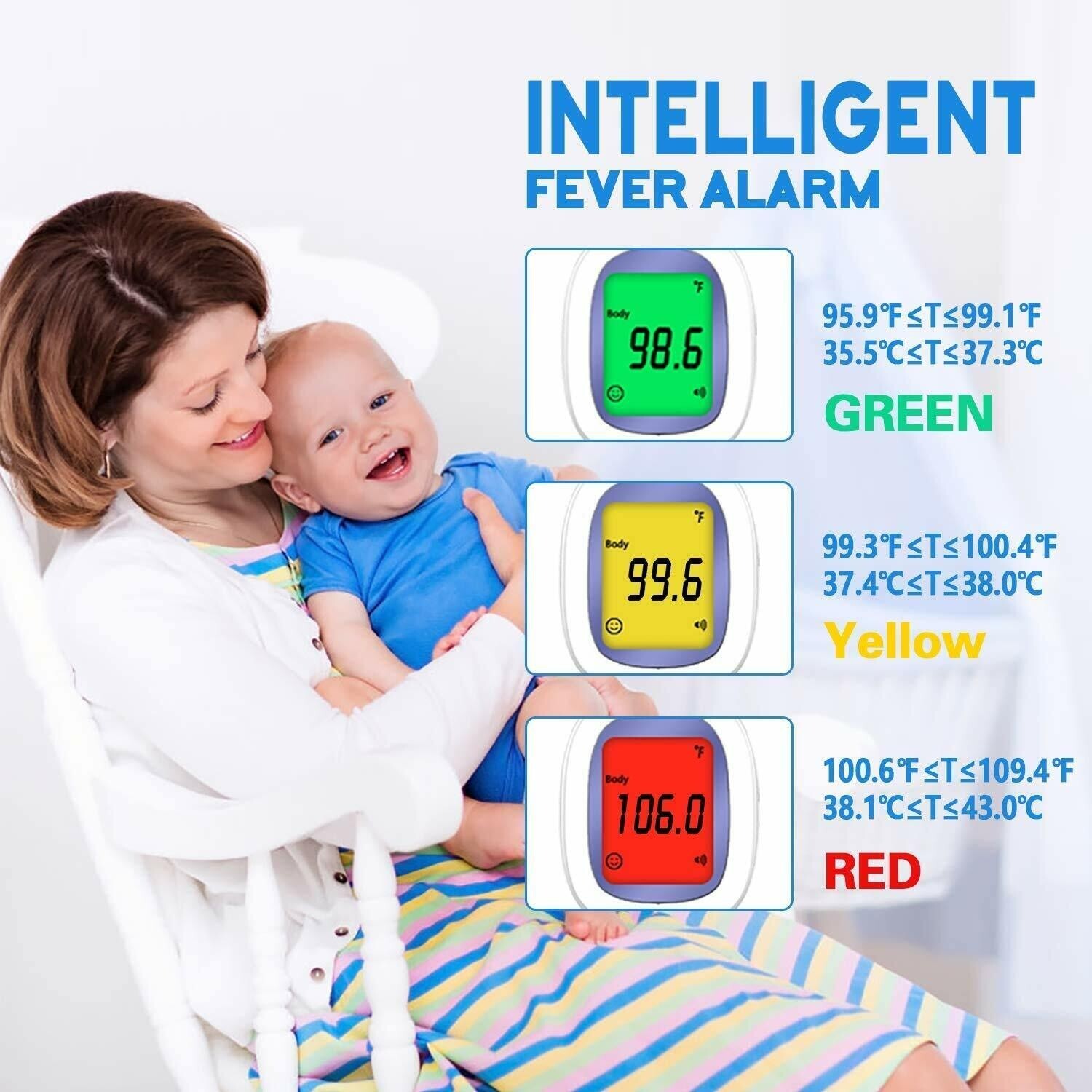 Infrared Thermometer Digital No Touch Baby Adult Temperature Gun FCC Certified