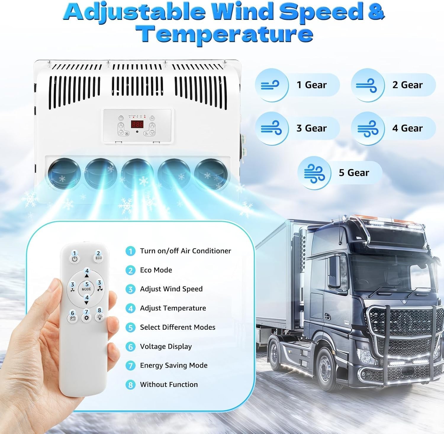 12V 11000 BTU Truck Air Conditioner Split AC For Semi Trucks Bus RV Caravan US