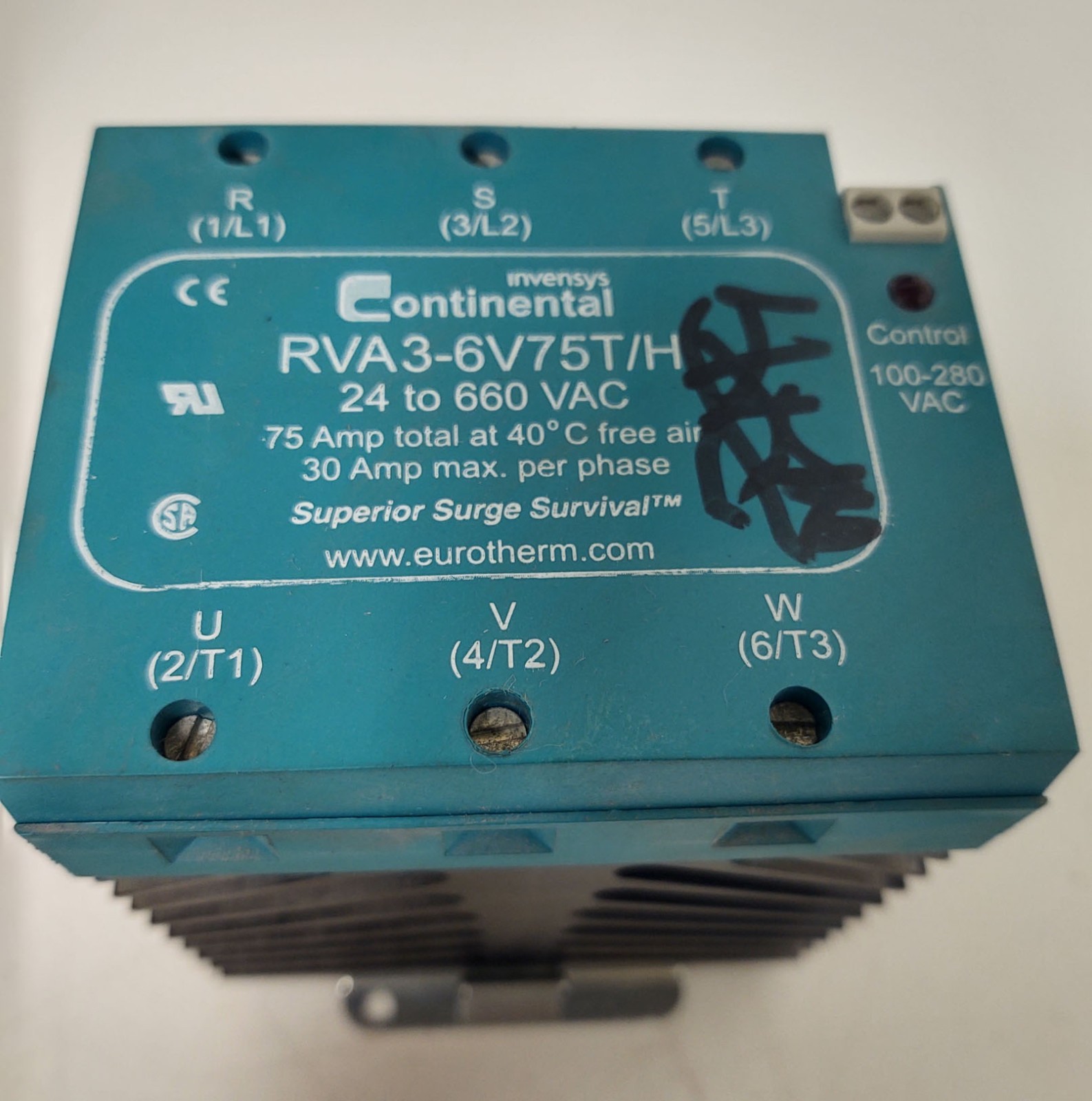 🔥RVA3 6V75T/H Continental DIN Rail Three Phase Solid State Relay SSR Heat Sink