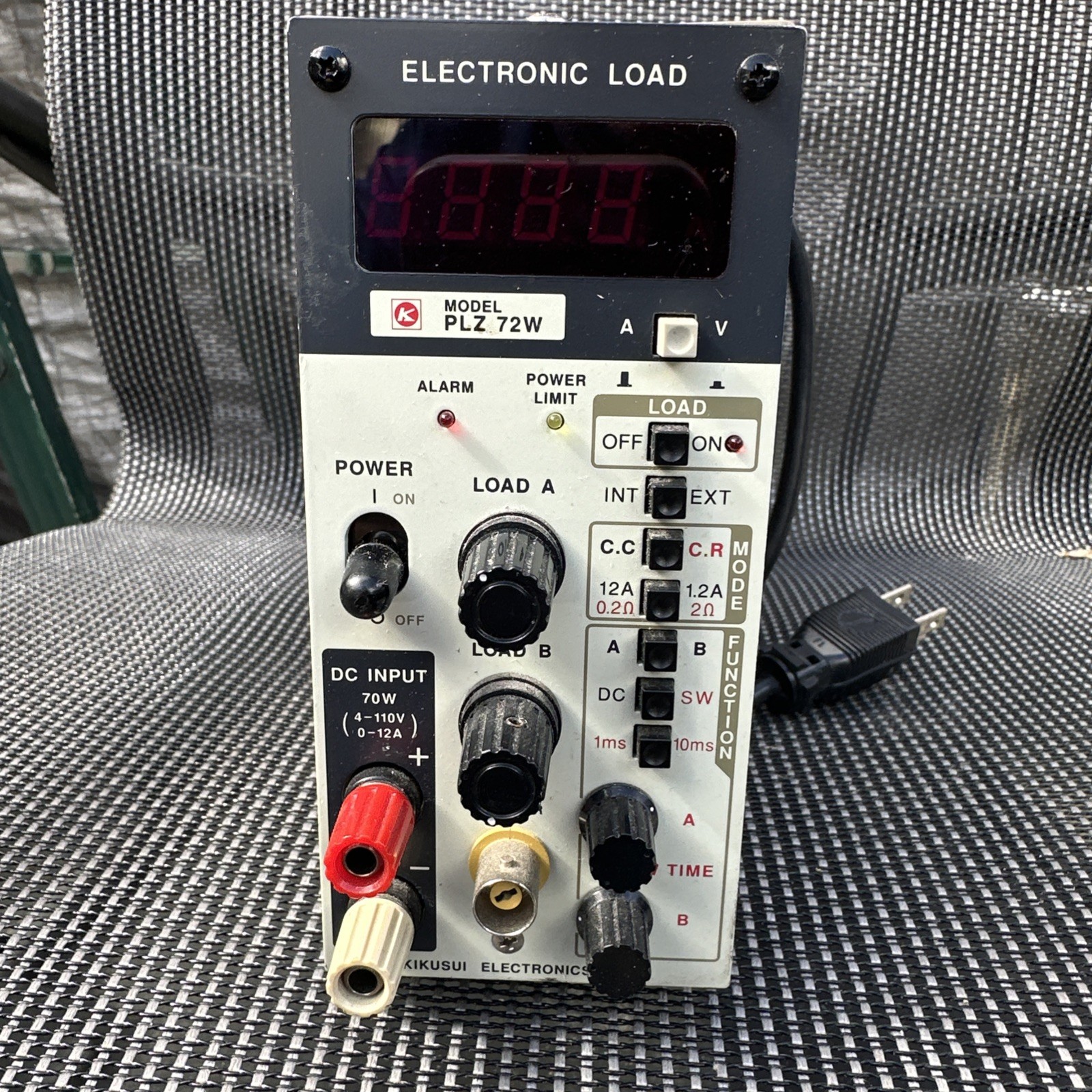 Kikusui PLZ72W DC Electronic Load 72W 4–110V 0–12A